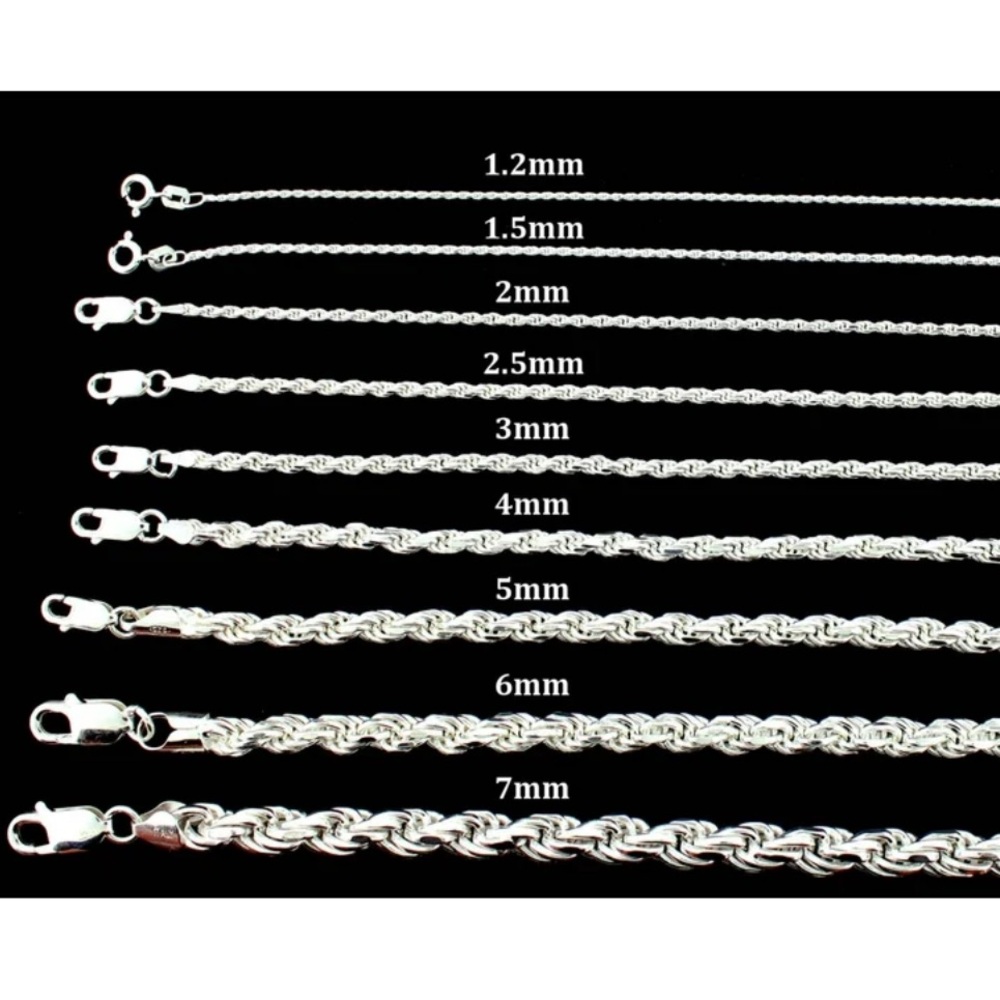 🌟Silver Solid Rope Chain Necklace🌟 - Picture 3 of 4
